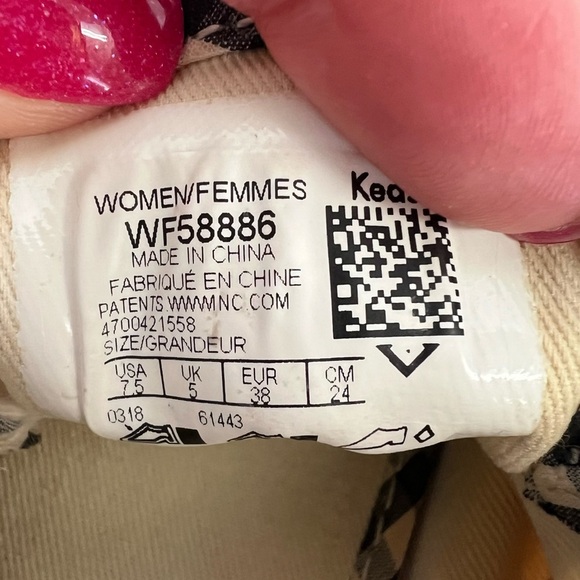 Kate Spade x Keds black and cream checkered tennis shoes with ribbon laces. - Picture 8 of 10